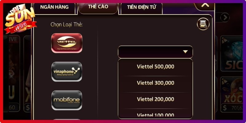 Rút Tiền Sunwin Nhanh Chóng An Toàn Với Hướng Dẫn Chi Tiết 2 Lựa chọn phương thức nhận tiền